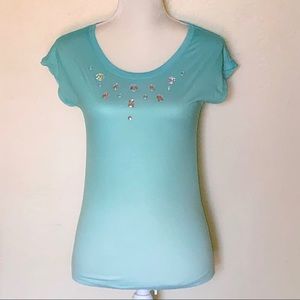 Short sleeve juniors aqua green size small shirt